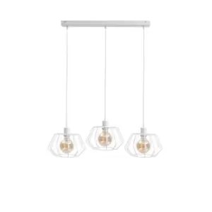 Image of Luna Bar Pendant Ceiling Light White, 63cm, 3x E27