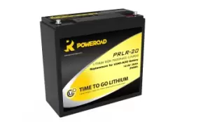 Image of PRLR-20 Poweroad LiFePO4 Lithium Ion Car Battery 12V 20ah Cylindrical Cell Type