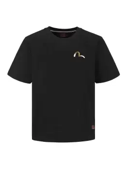 Image of EVISU Raijin Graphic Print T-Shirt Black