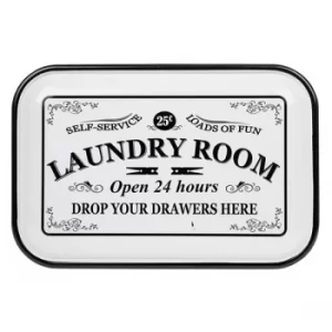 Image of Vintage Enamel Plaque Oblong Laundry