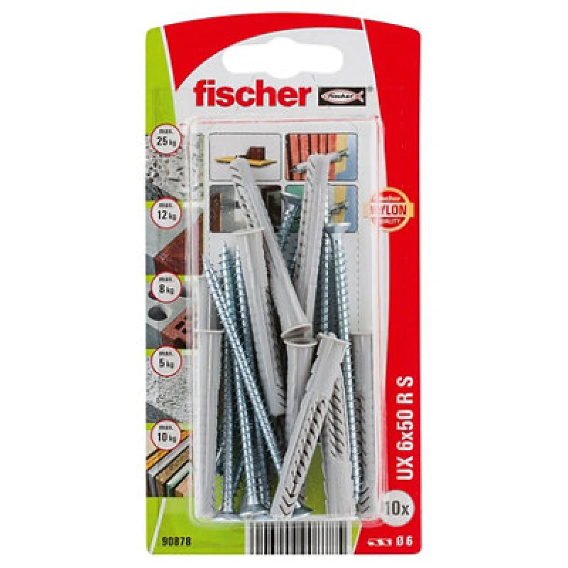 Image of Fischer Fischer 090878 UX 6 x 50 R S K NV Universal dowel 50 mm 1 Set 090878