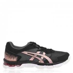 Image of Asics Netburner Academy 8 Netball Shoe - Black/Rose Gold