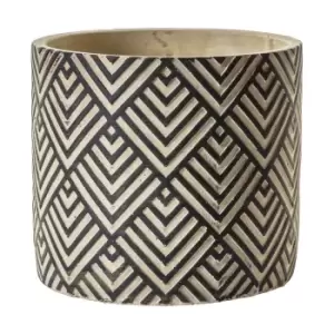 Image of Crossland Grove Merlin Pot Black/Natural Small 130x130x115Mm