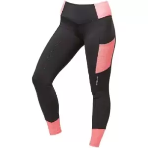 Image of Dublin Girls Power Performance Colour Block Horse Riding Tights (25) (Coral) - Coral