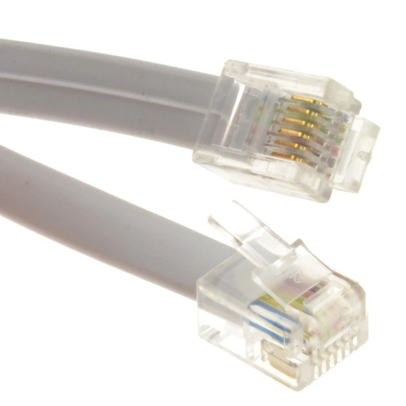 Image of FDL 1M RJ12 TO RJ12 STRAIGHT THROUGH CABLE - WHITE
