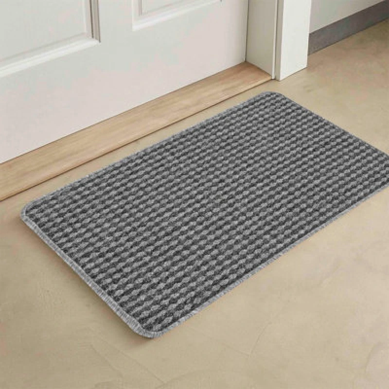 Image of Eden Non Slip Washable Dirt Trapper Indoor Doormat - Kitchen Mats - Floor Mats - Grey 57X120 Cm