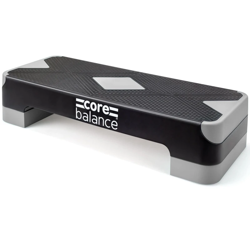 Image of Core Balance Aerobic Stepper Platform Adjustable Exercise Step Board 2 Level Grey