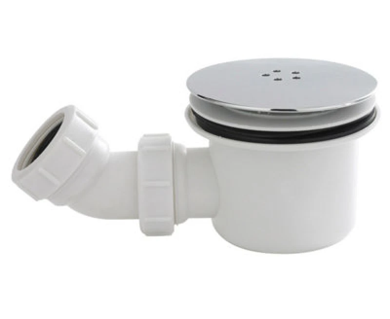 Image of Balterley Resin Shower Tray Mega Flow Waste White with Chrome Top Silver unisex