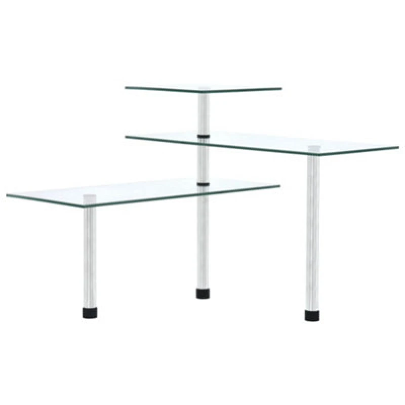 Image of Vidaxl 3-Tier Corner Kitchen Shelf Tempered Glass Corner Shelves