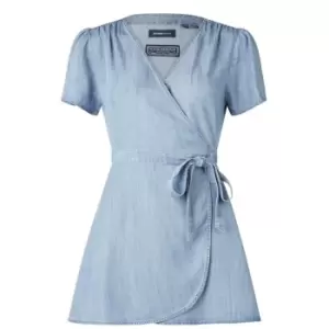 Image of Superdry Wrap Dress - Blue
