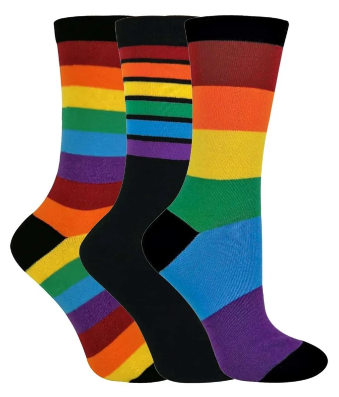 Image of sock snob 3 Pairs Ladies Rainbow Socks - 4-7 UK / Rainbow