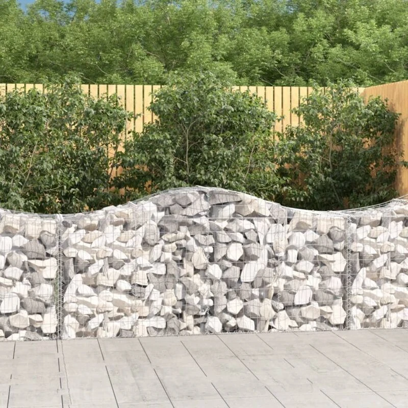 Image of VIDAXL Arched Gabion Baskets 25 pcs 200x50x80/100cm Galvanised Iron vidaXL 3145635
