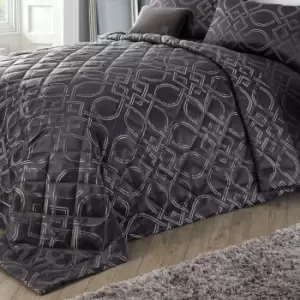 Image of ﻿Laurence Llewelyn-Bowen Tie The Knot Slate Bedspread Grey