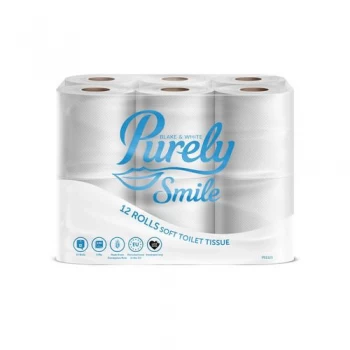 Image of Smile Toilet Roll 3Ply White - Pack of 12 PS1125