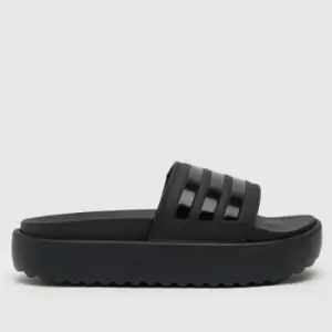 Image of Adidas Adilette Platform Sandals In Black