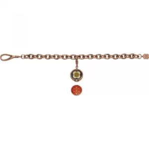 Image of Ladies Orla Kiely Rose Gold Plated Reversible Charm Bracelet