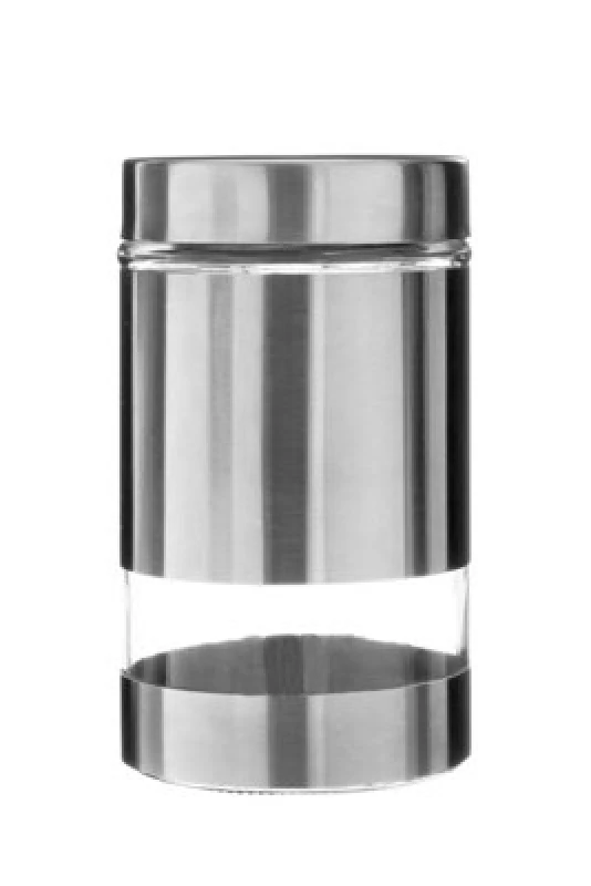 Image of Interiors by Premier Stainless Steel And Glass Storag Jar 1000ml - Canister for Kitchen - Tea Coffee and Sugar Canister for Home Silver