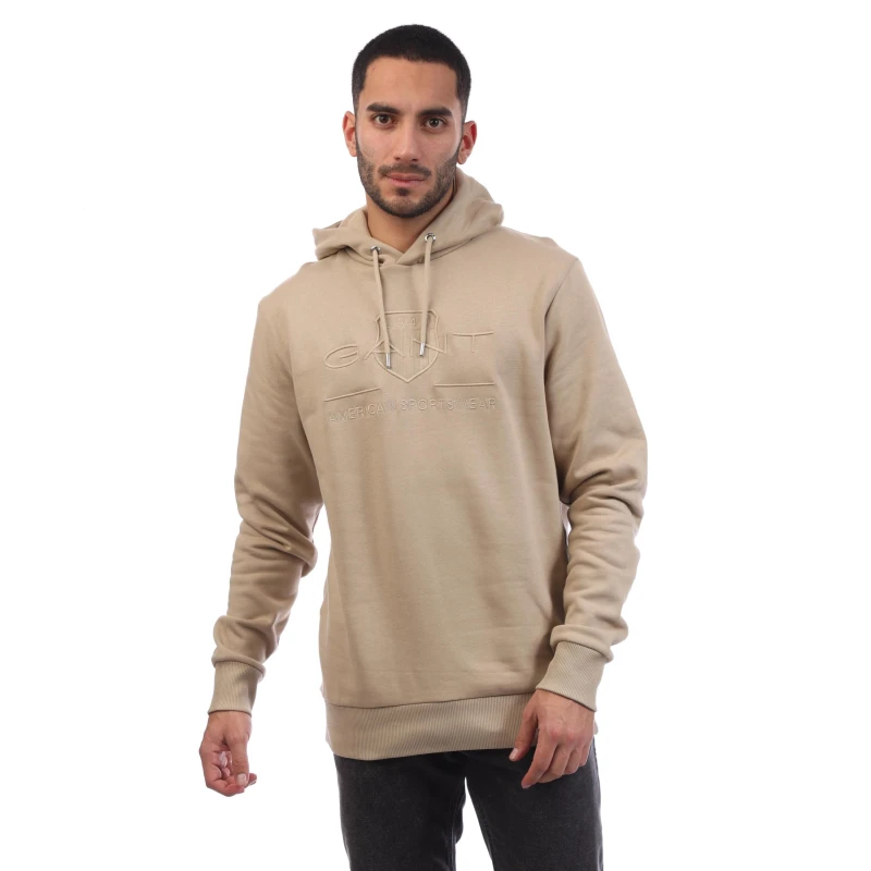 Image of Gant Tonal Archive Shield Hoodie Beige male L