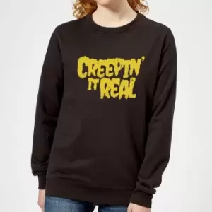 Image of Creepin it Real Womens Sweatshirt - Black - M - Black