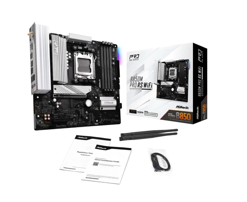 Image of ASRock B850M Pro RS WiFi AMD Ryzen AM5 DDR5 mATX Motherboard - 90-MXBR7-A0UAYZ