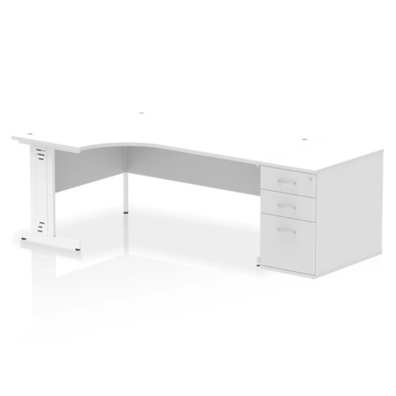 Image of Dynamic Office Solutions Impulse 1800mm Cable Managed Left Crescent Desk Workstation I004161