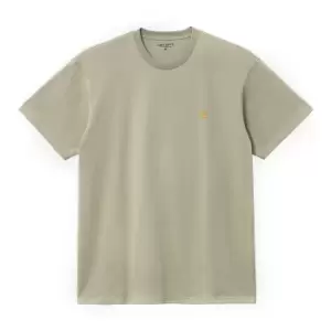 Image of Carhartt Wip S/S Chase T-Shirt, Agave / Gold, Male, T-Shirts, I026391.1GUXX