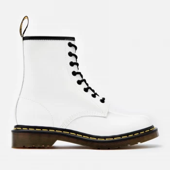 Image of Dr. Martens Womens 1460 Patent Lamper 8-Eye Boots - White - UK 3