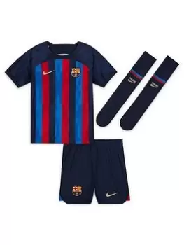 Image of Nike Barcelona Little Kids 22/23 Home Kit - Blue/Red, Blue, Size S