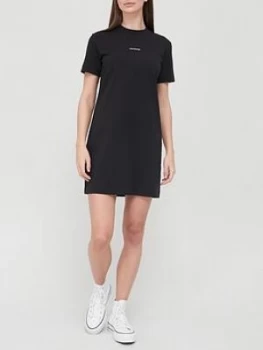 Image of Calvin Klein Jeans Micro Branding T-Shirt Dress - Black