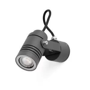 Image of Lit 1 Light Outdoor Wall Spotlight Dark Grey IP54, GU10