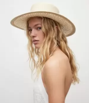 Image of AllSaints Womens Brogan Straw Bolero Hat, Beige