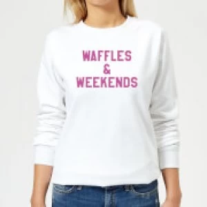 Image of Waffles and Weekends Womens Sweatshirt - White - 3XL