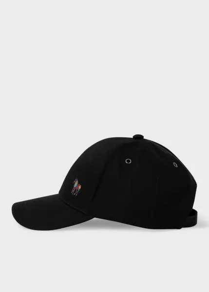 Image of Paul Smith Women'S Black Organic Cotton Zebra Logo Baseball Cap