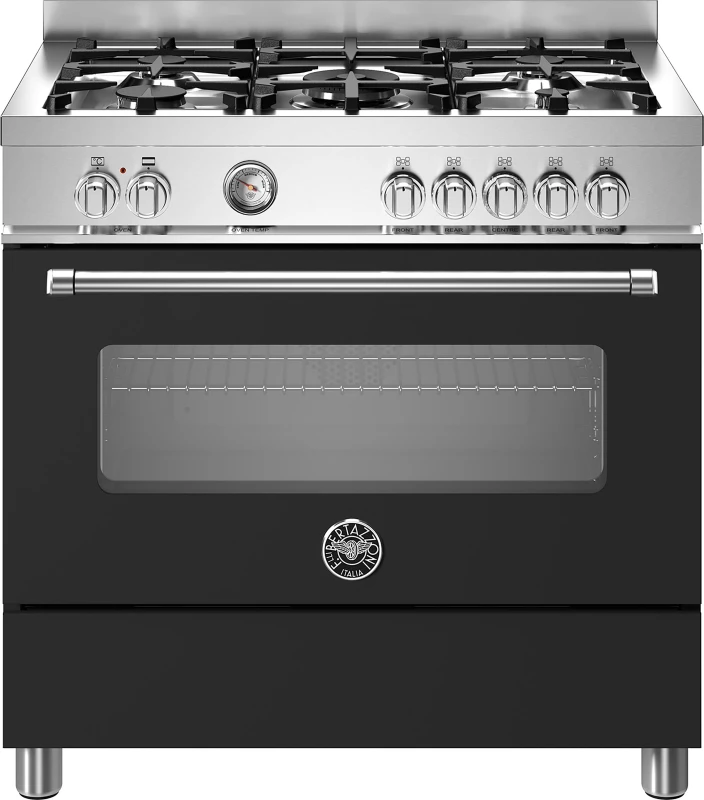 Image of Bertazzoni MAS95C1ENEC 90cm Master Series Dual Fuel Range Cooker - BLACK MAS95C1ENEC