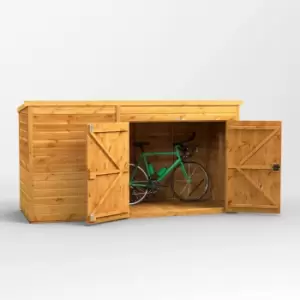 Image of 10x4 Power Pent Bike Shed - Brown