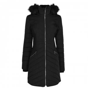 Image of DKNY Long Puffer Jacket - Black