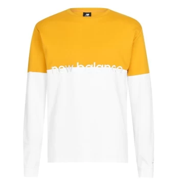 Image of New Balance Athletic Stripe Long Sleeve T Shirt Mens - White