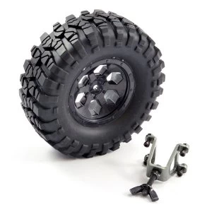 Image of Ftx Outback Spare Tyre Mount & Tyre/6 Hex Wheel Black