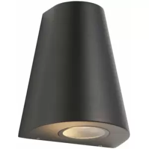 Image of Loops - Modern Outdoor Wall Downlight - Textured Black & Glass Diffuser - IP44 Rated