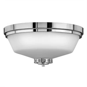Image of 3 Light Bathroom Flush Ceiling Light Polished Chrome IP44, E27