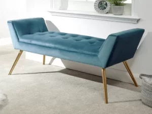 Image of GFW Turin Teal Upholstered Fabric Window Seat