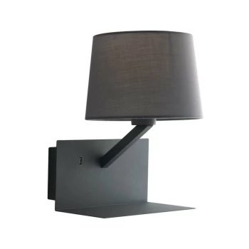 Image of Fan Europe Lighting - Fan Europe Ciak - Reading USB Besdside Lamp Shelf, Grey, E27