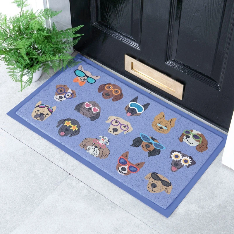 Image of Native Natural Dogs With Glasses Doormat (70 X 40Cm)