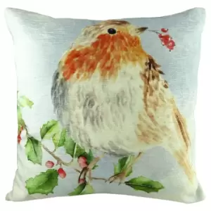 Image of Xmas Robin Cushion Multicolour
