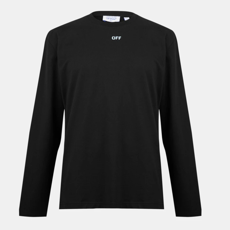 Image of Off White Mens Arrow Skate Long Sleeve T-Shirt Black/Aqua male XS