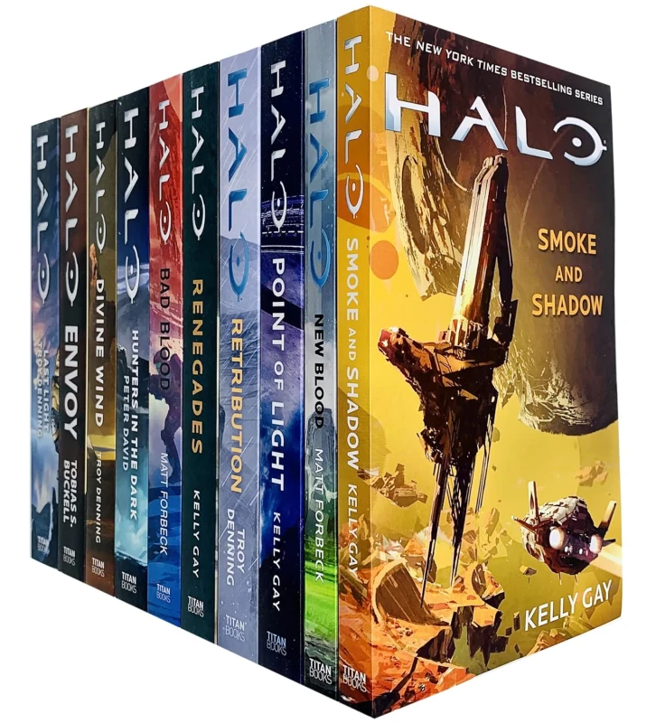 Image of Halo Series 10 Books Collection Set Hunters in the (Dark, Last Light, New Blood, Renegades) Various Books