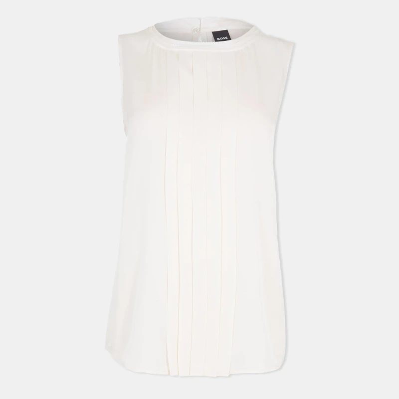 Image of Boss Womens Bemiula Long Sleeve Long Blouse Blouses - Long Sleeve 4 (XXS) White 54204001230