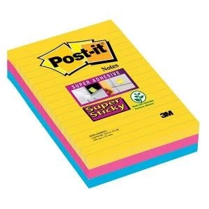 Image of Post it Rio De Janeiro Collection 102 x 152mm Ruled Super Sticky Notes