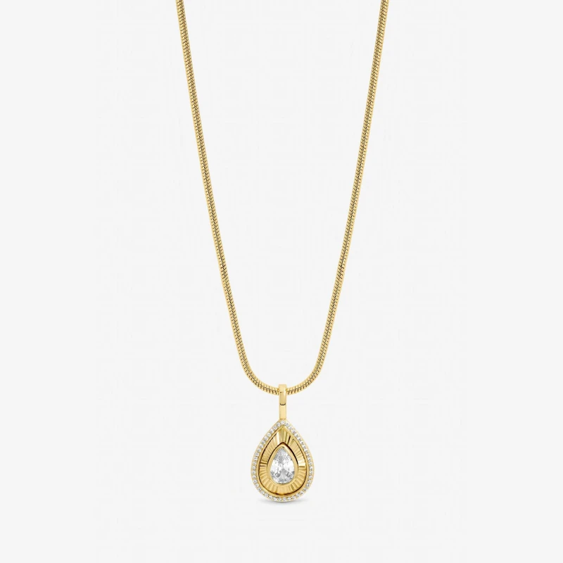 Image of Jon Richard Gold Plated and Diamond Cut Peardrop Pendant Pendant Necklaces One Size Gold 71627410000