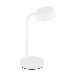 Image of Table Desk Lamp Colour Plain White Rocker Switch Bulb LED 4.5W Included